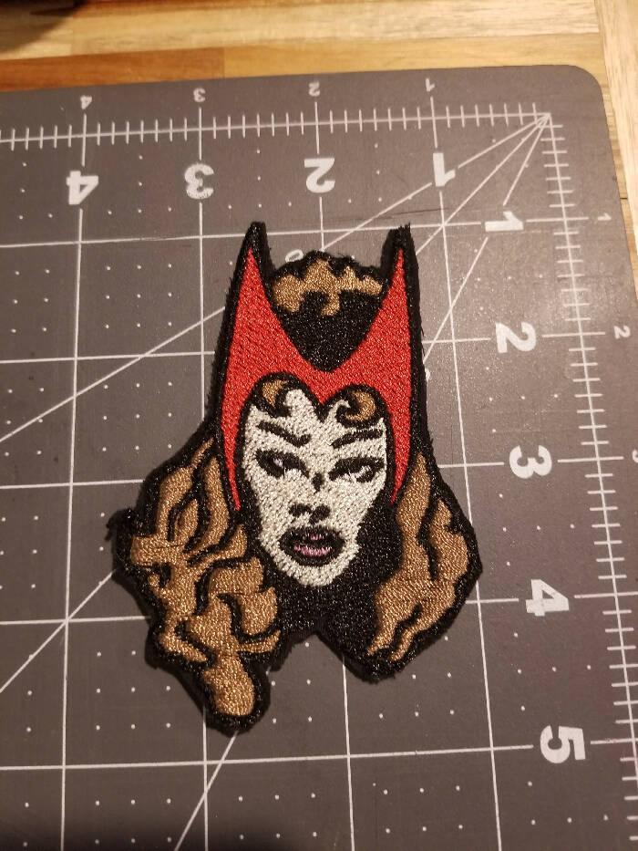 Red Sorceress Face Iron On Patch