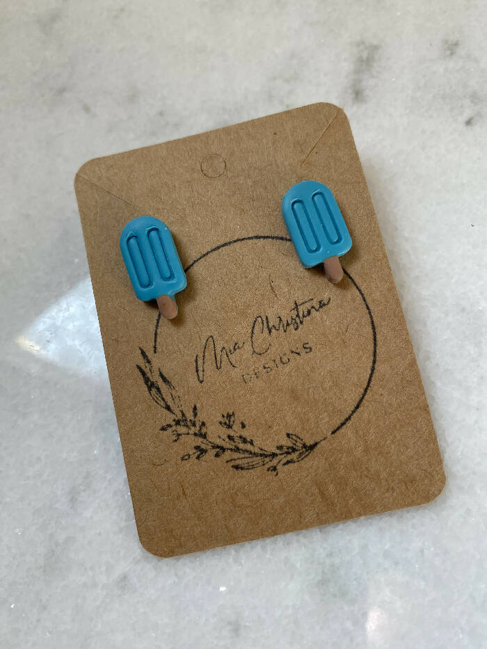 Blue popsicle studs