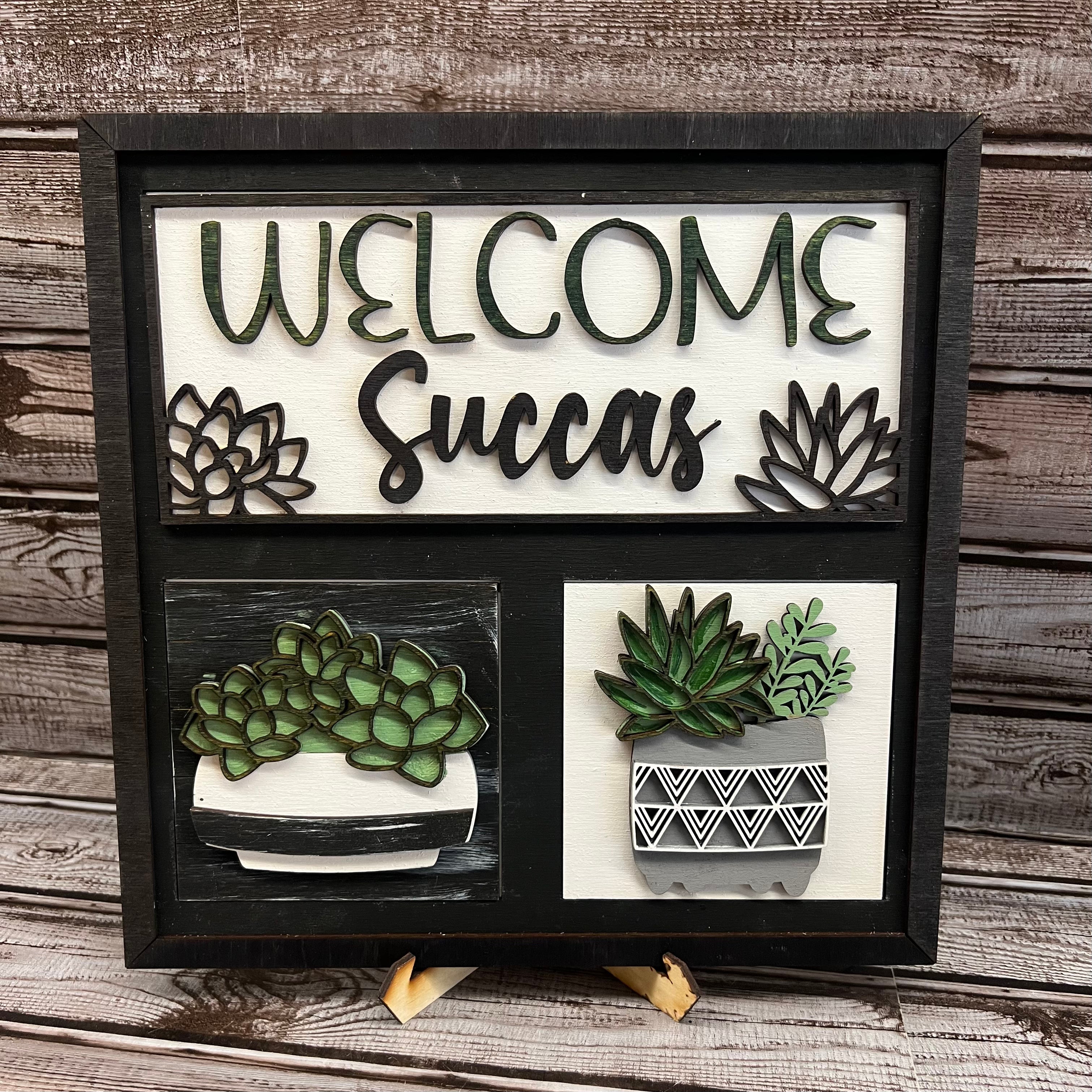 Succulent w/ Grey Pot Square Insert