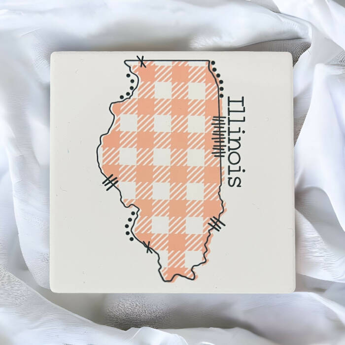 Illinois plaid coaster