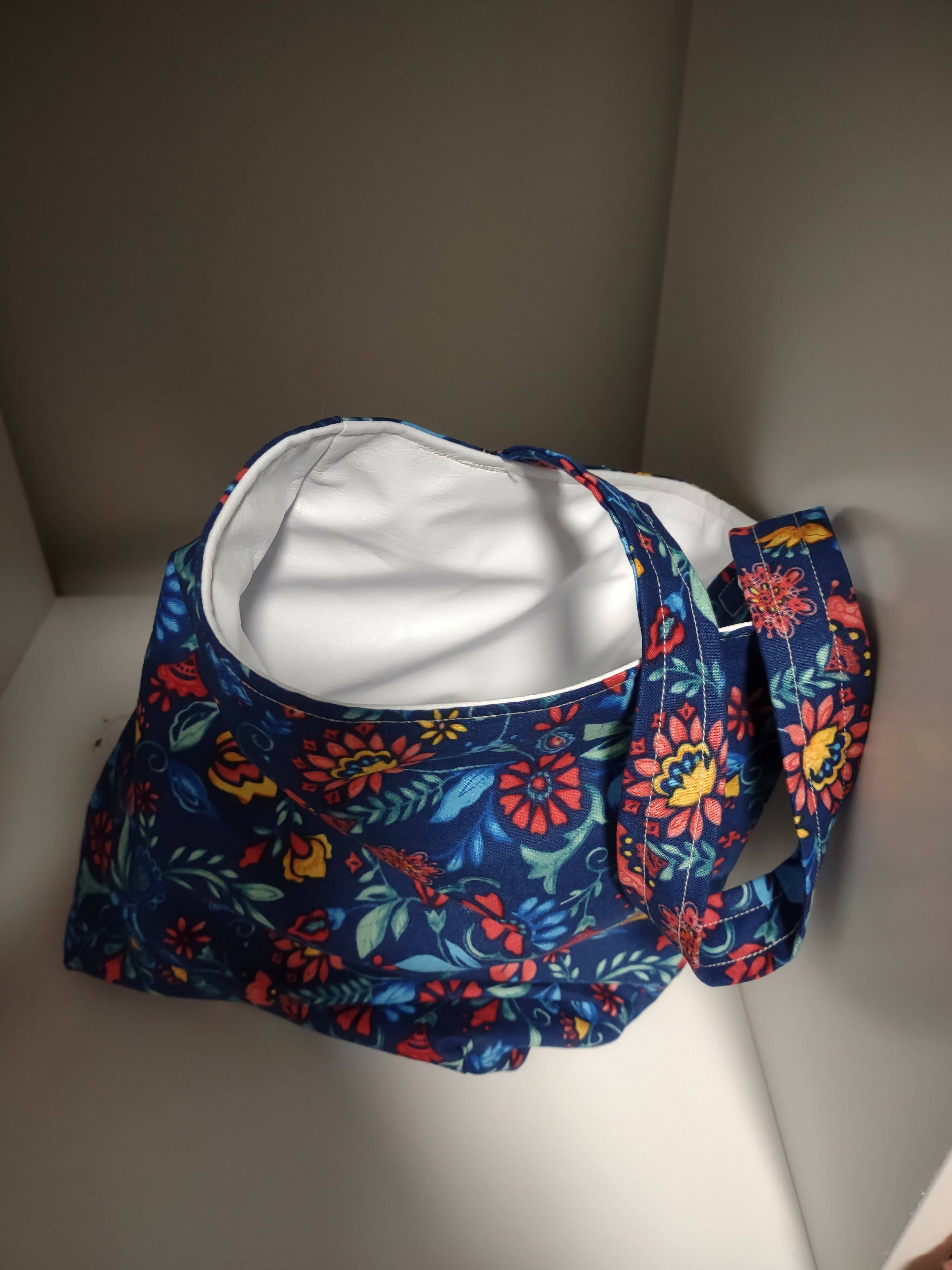 Dark Blue Floral Bag for the Car