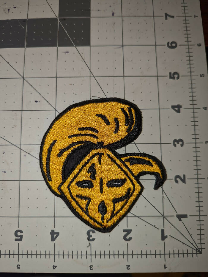 Gold Space Robot Face Iron On Patch