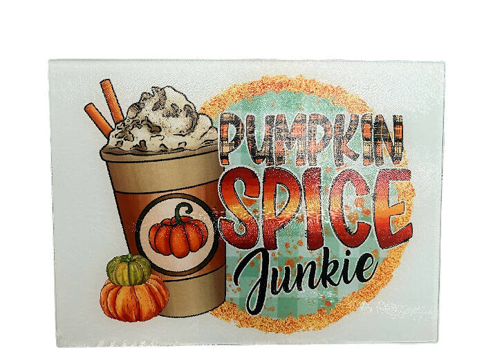 Pumpkin Spice Junkie cutting board