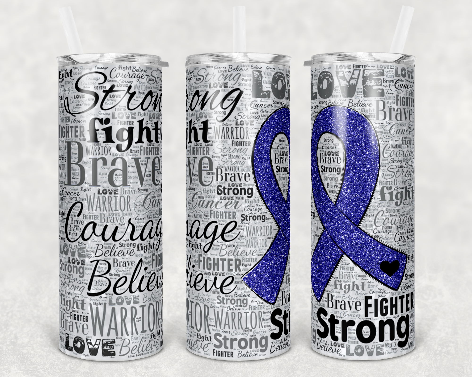 Cancer Ribbon Blue - 20oz Tumbler