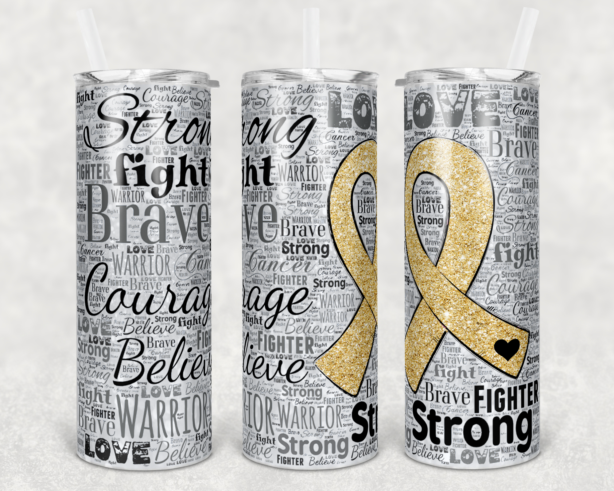 Cancer Ribbon Gold - 20oz Tumbler