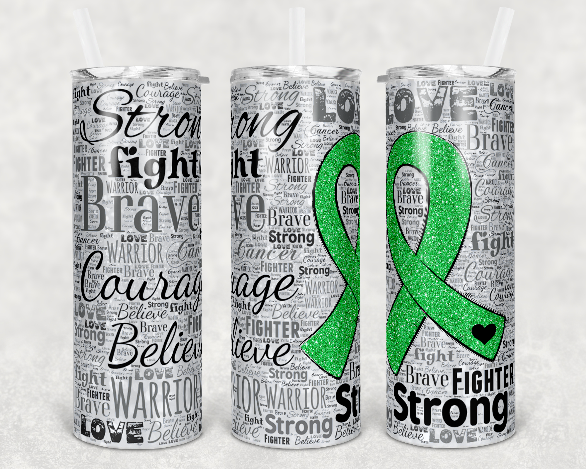 Cancer Ribbon Green - 20oz Tumbler