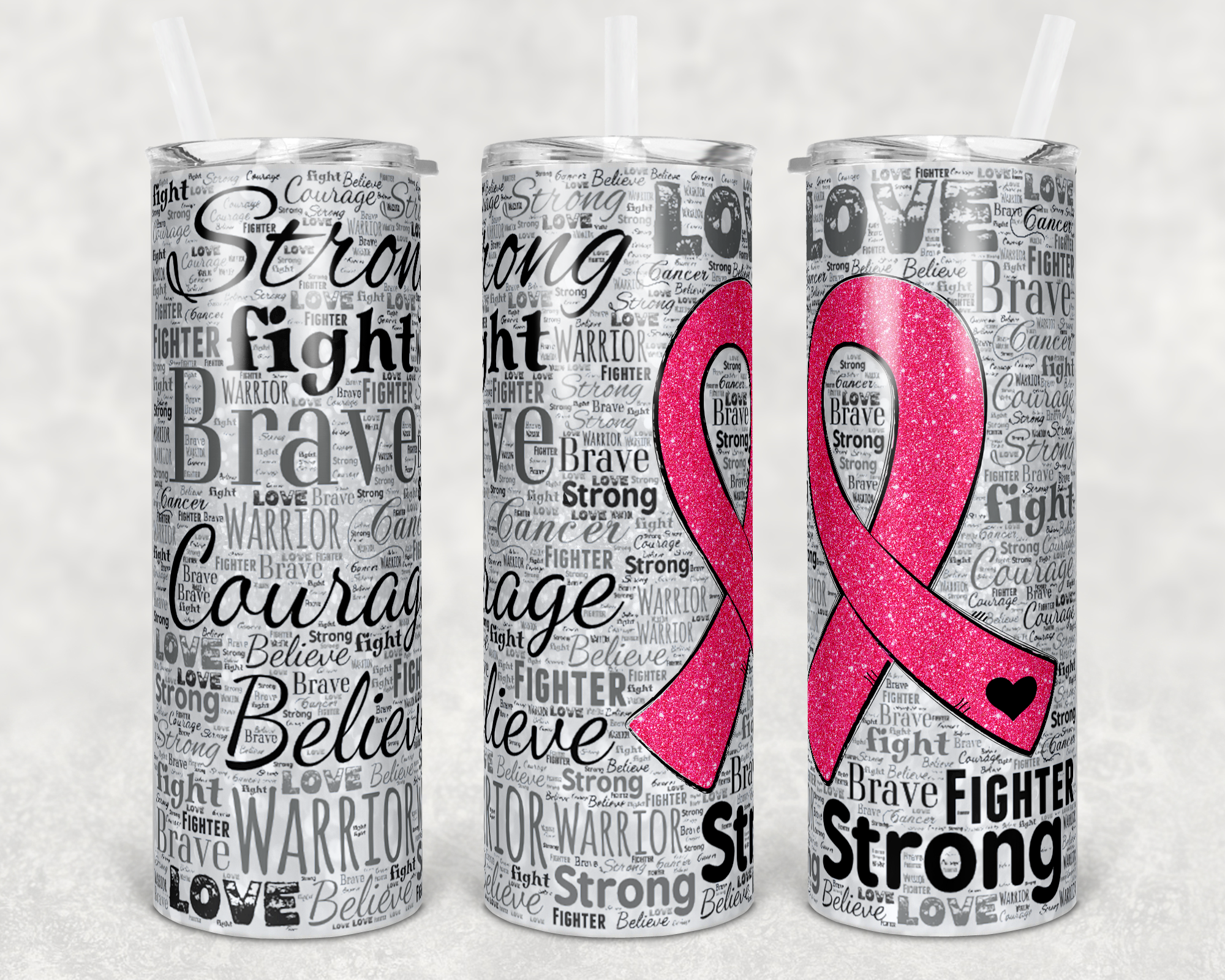 Cancer Ribbon Hot Pink- 20oz Tumbler