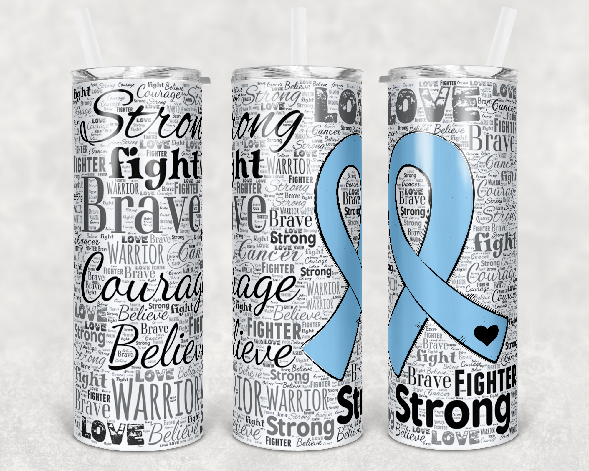 Cancer Ribbon Light Blue - 20oz Tumbler