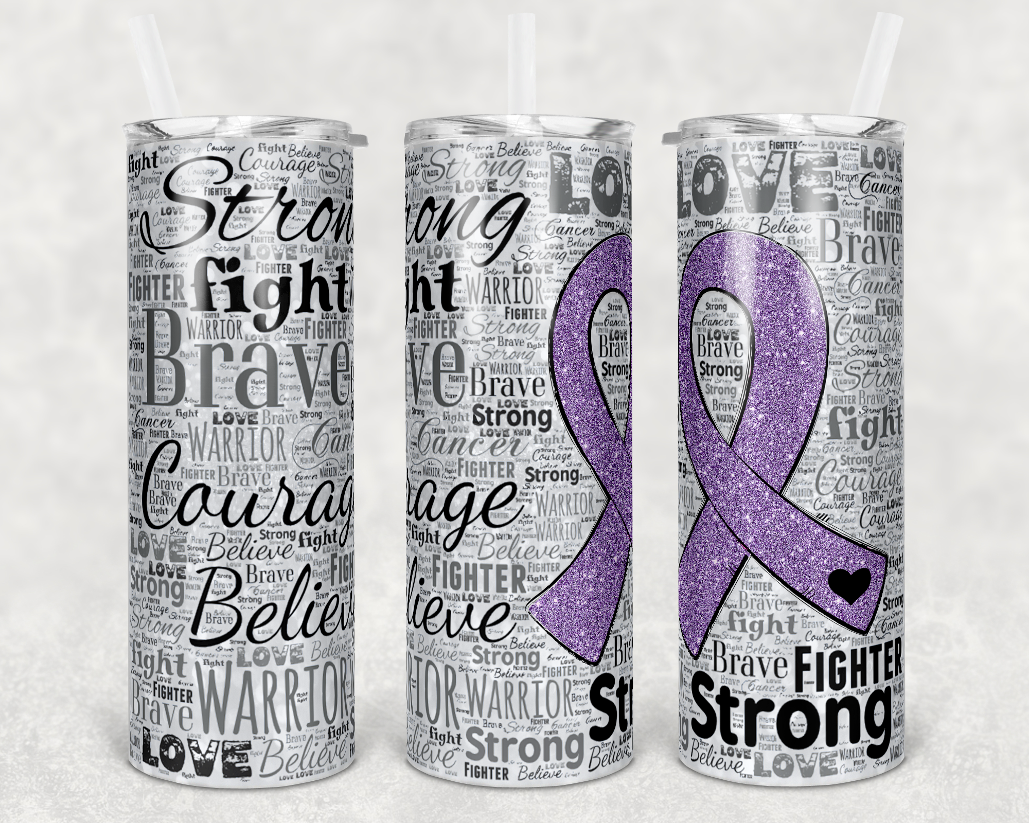 Cancer Ribbon Periwinkle - 20oz Tumbler