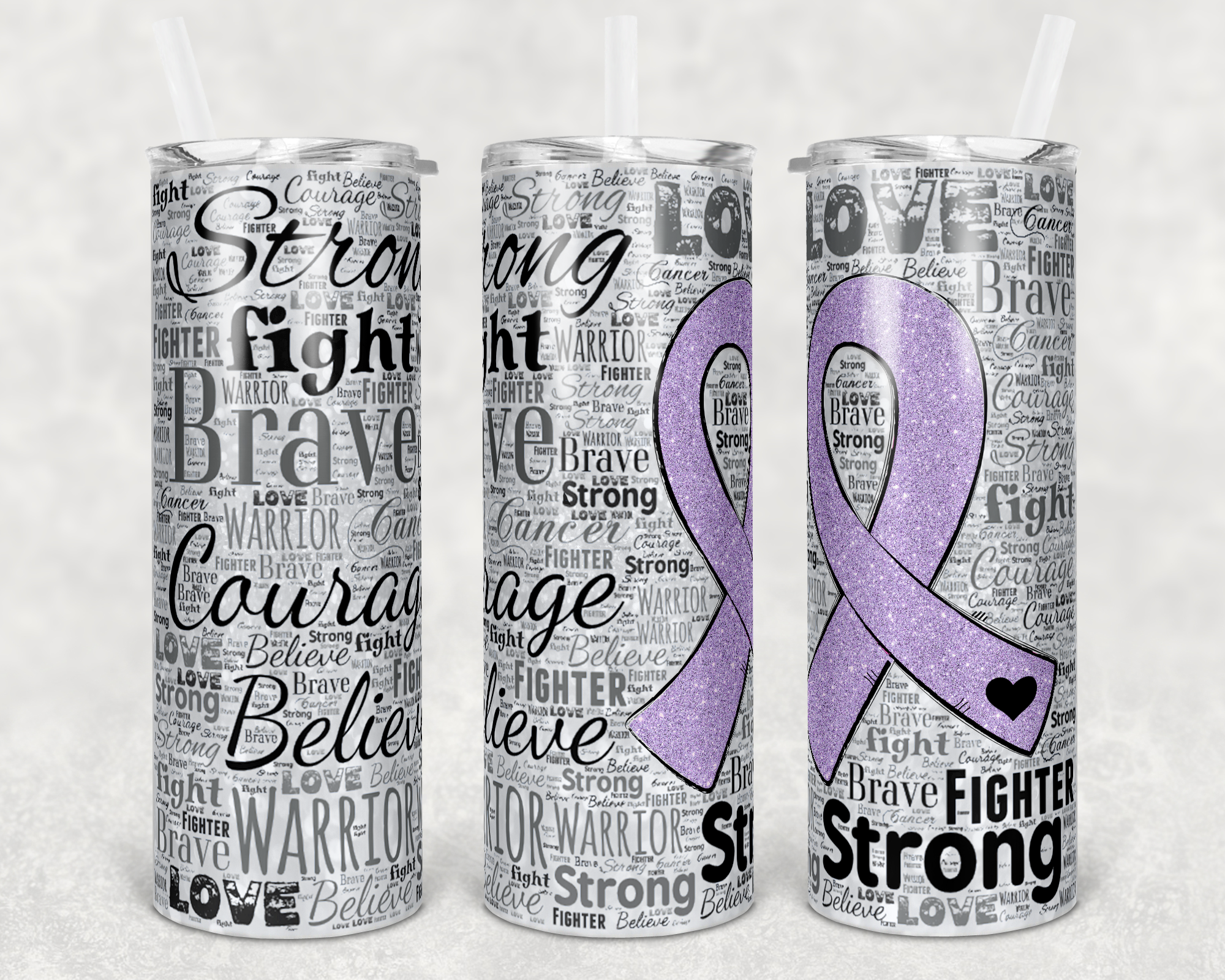 Cancer Ribbon Light Purple - 20oz Tumbler