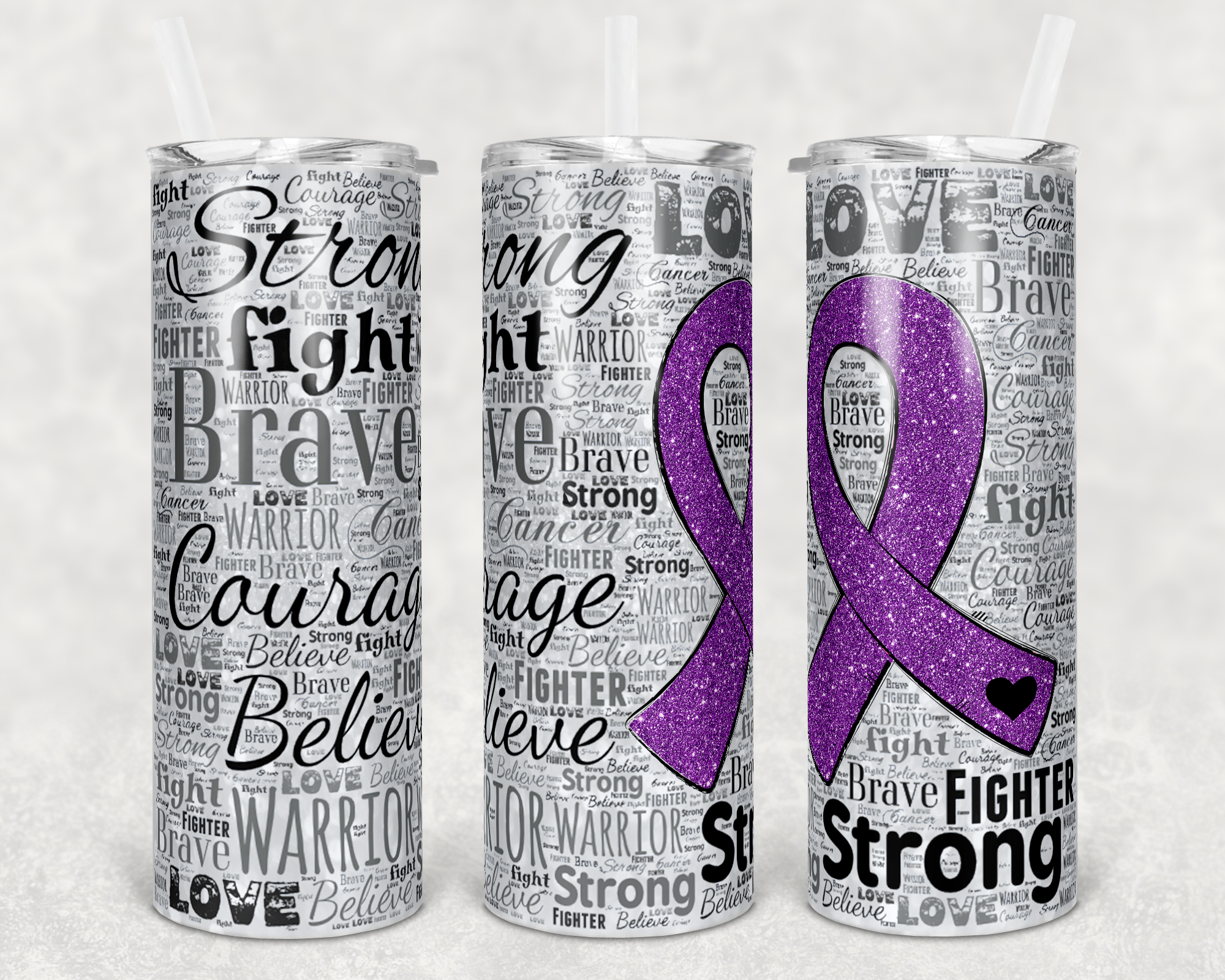 Cancer Ribbon Purple - 20oz Tumbler