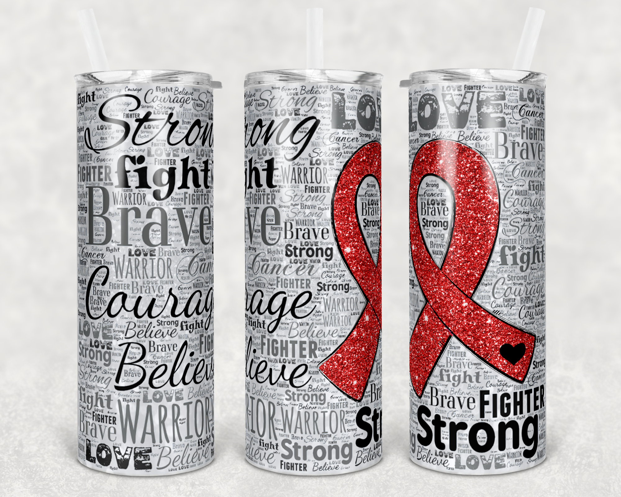 Cancer Ribbon Red - 20oz Tumbler