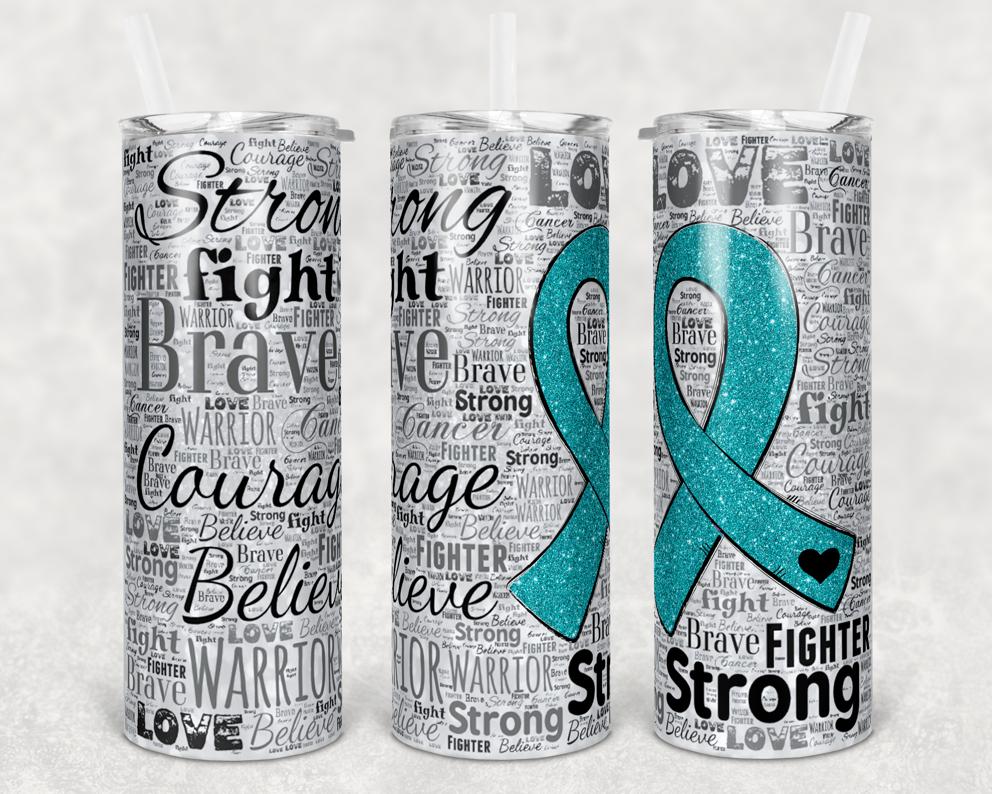 Cancer Ribbon Teal- 20oz Tumbler