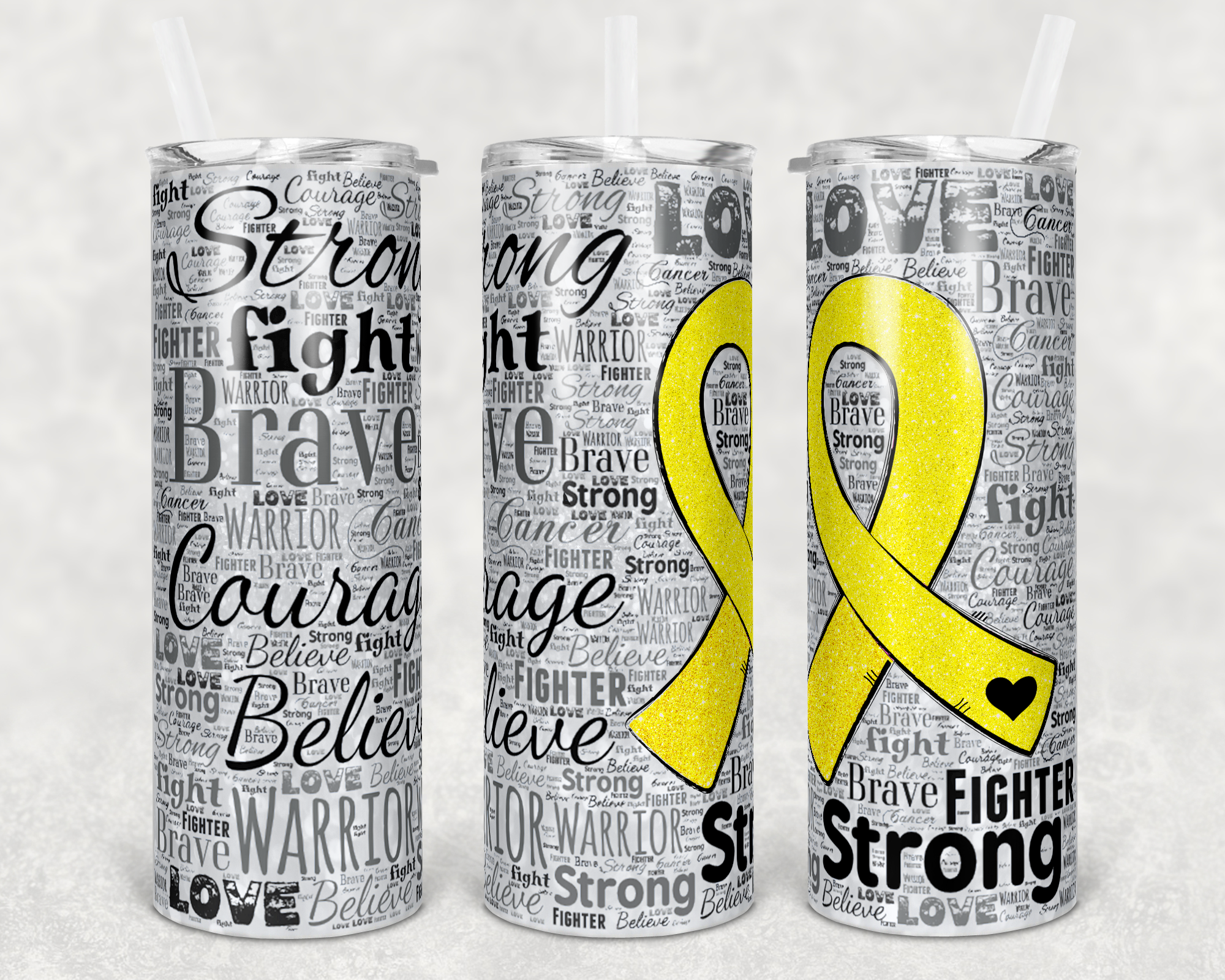 Cancer Ribbon Yellow - 20oz Tumbler