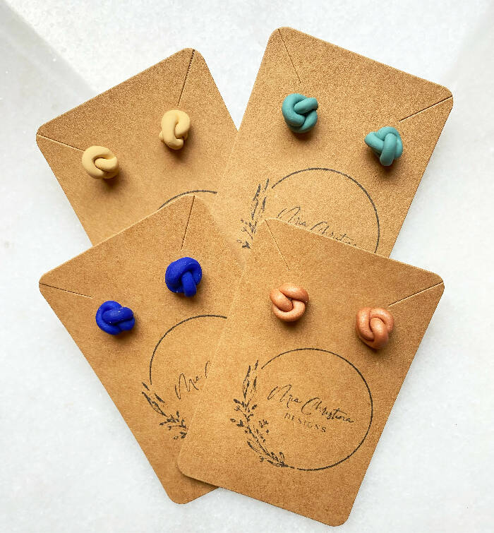 Mia Christina Blue Knot Studs