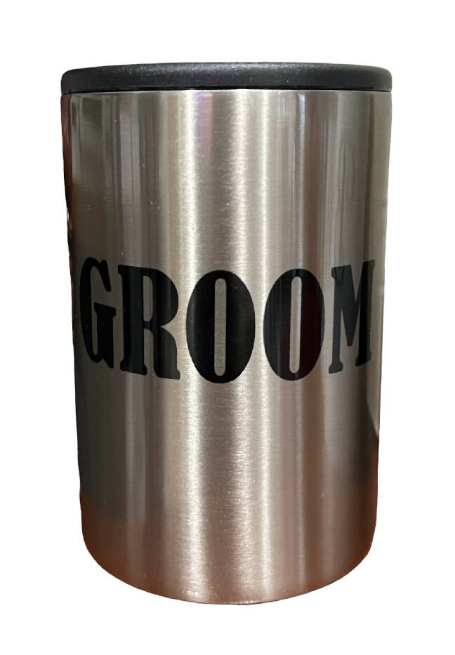 Groom 12 oz can koozie