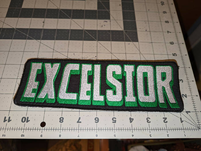 Excelsior 80s Style Logo Iron On Patch