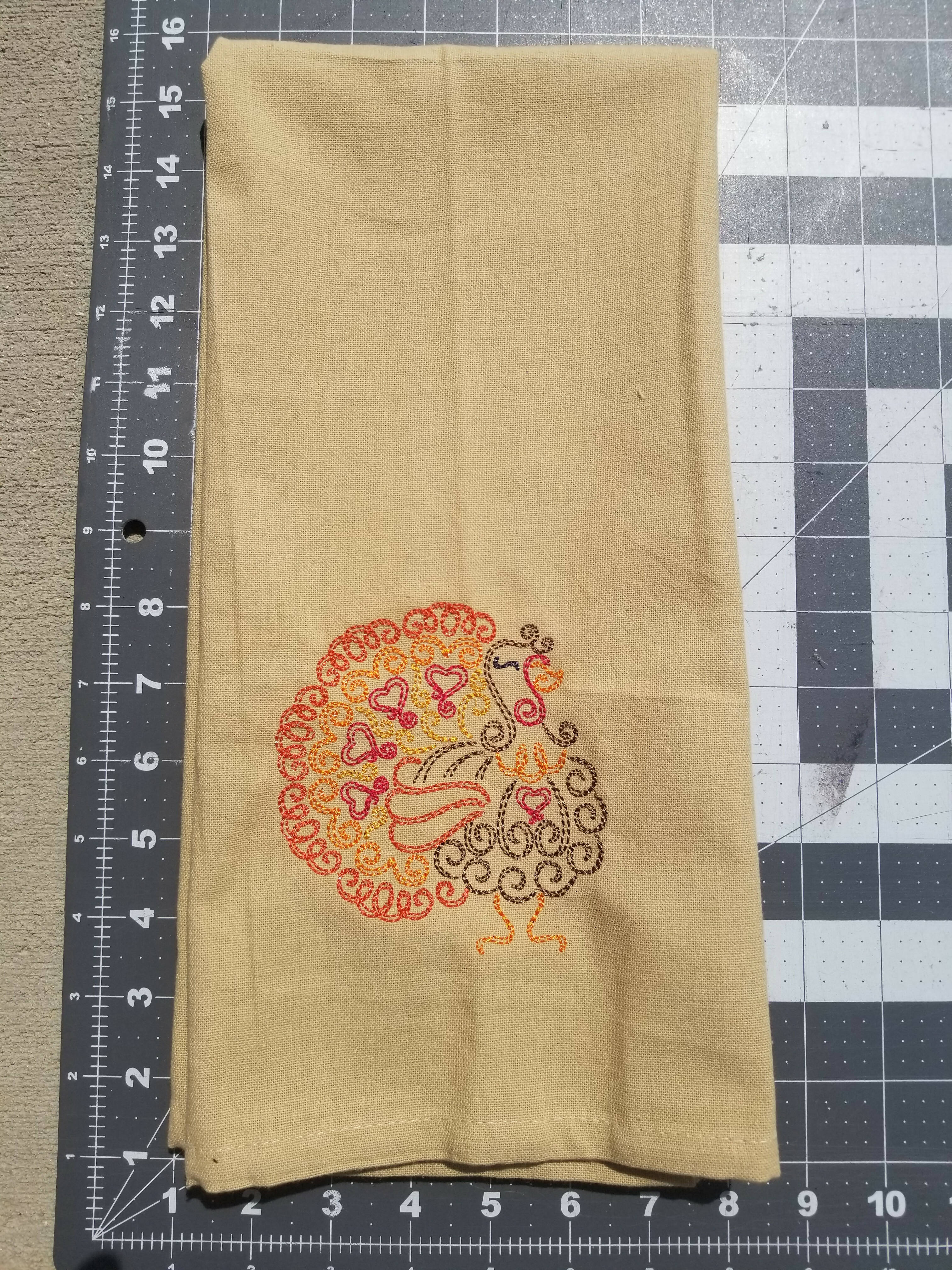 Swirl Turkey Fall Decor Towel